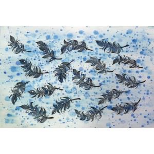 Amna Siddiqui, Times as Feather, 18 x 25 Inch, Watercolor on Canson Sheet, Abstract Painting, AC-ANS-CEAD-003